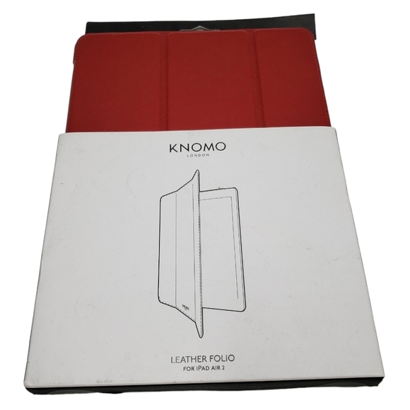 Knomo Leather IPad Air 2 Tablet Folio Cover Red New - Picture 11 of 11